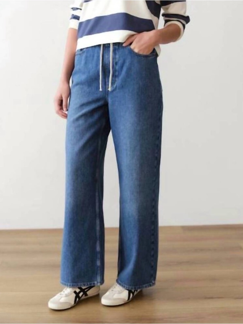 Marine Layer Ella Wide Leg Pant Medium Blur Denim Jean Medium